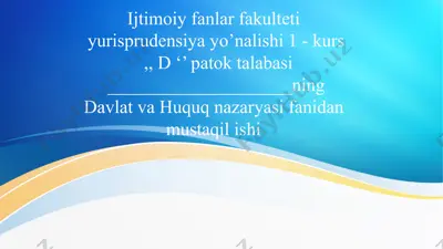 davlat organlarini tavsiflanishi — PPTX
