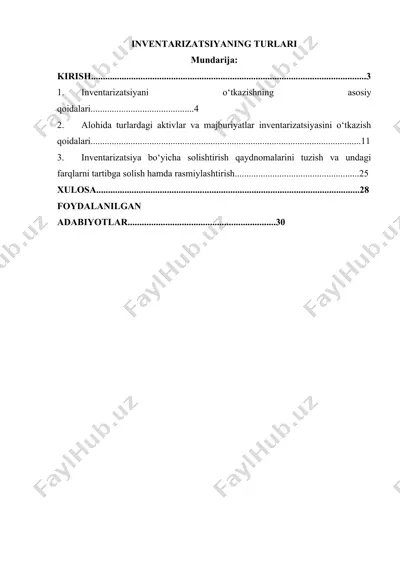 inventarizatsiyaning turlari — DOCX