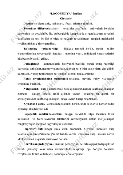 logopediya glossariy — DOCX