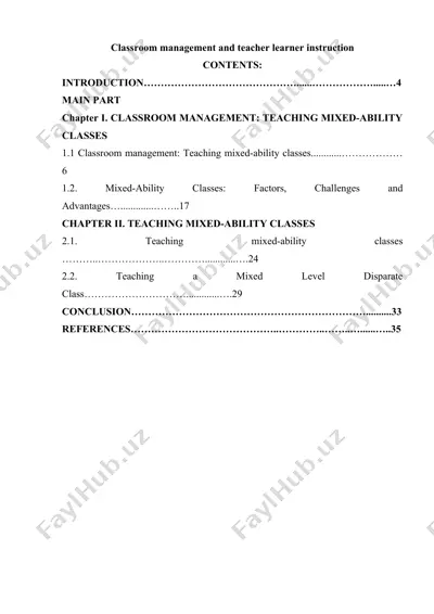 classroom management and teacher learner instruction — DOCX