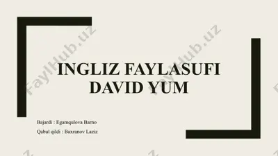 ingliz faylasufi david yum — PPTX