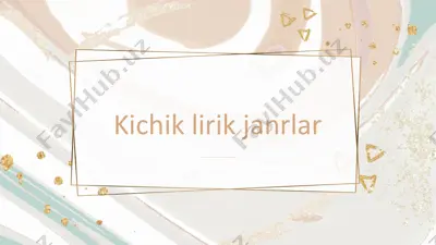 kichik lirik janrlar — PPTX