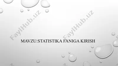 statistika faniga kirish — PPTX