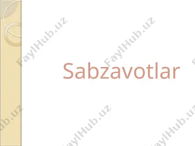 sabzavotlar — PPTX