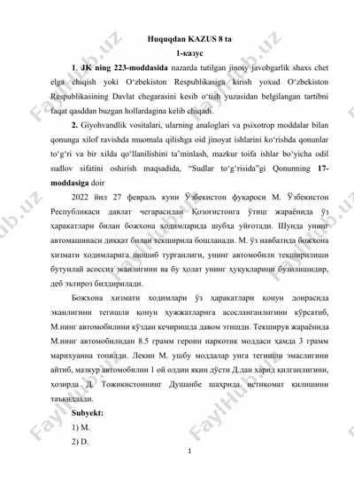 huquqdan kazus 8 ta — DOCX