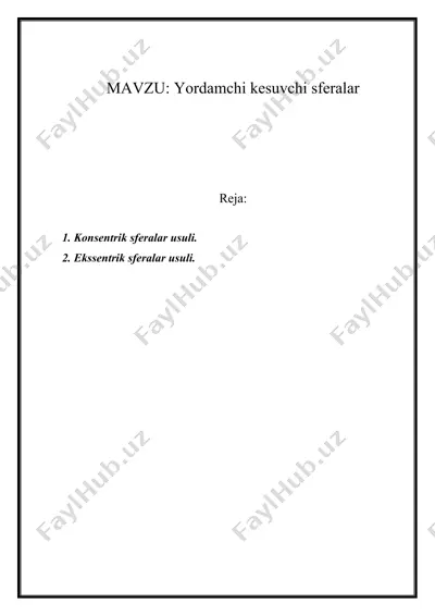 yordamchi kesuvchi sferalar — DOCX