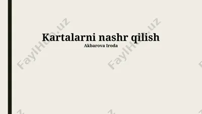kartalarni nashr qilish — PPTX