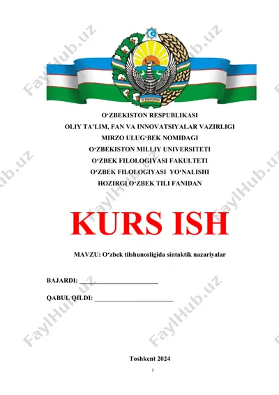 o‘zbek tilshunosligida sintaktik nazariyalar 2 — DOCX