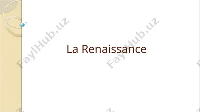 la renaissance — PPTX