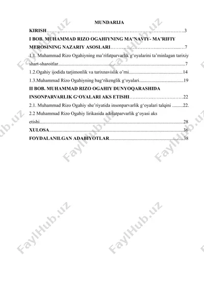 muhammad rizo ogahiy — DOCX