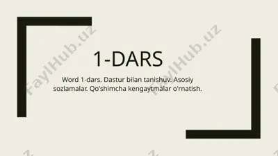 word 1-dars — PPTX