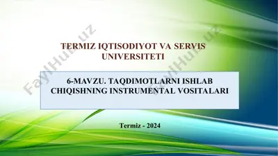 taqdimotlarni ishlab chiqishning instrumеntal vositalari — PPT