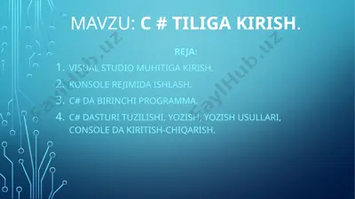 c# tiliga kirish — PPTX
