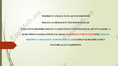 markaziy banklarning qimmatli qog'ozlar bozoridagi o'rni — PPTX
