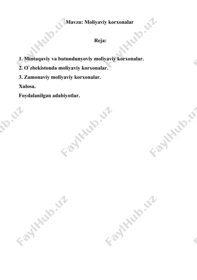 moliyaviy korxonalar — DOCX