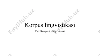 korpus lingvistikasi — PPTX