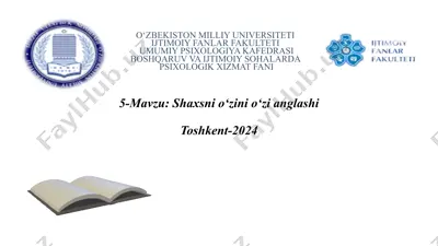 shaxsni o'z o'zini anglash — PPTX