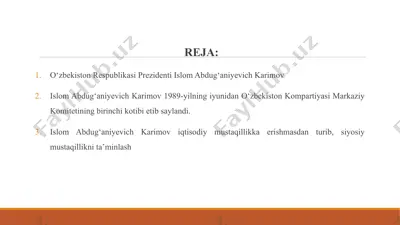 o’zbekiston respublikasi etib saylanishi — PPTX