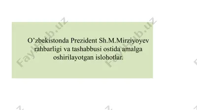 o‘zbekiston respublikasini rivojlantirishning beshta ustuvor yo‘nalishlari bo‘yicha harakatlar strategiyasi — PPTX