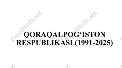 qoraqalpog’iston respublikasi (1991-2025) — PPTX