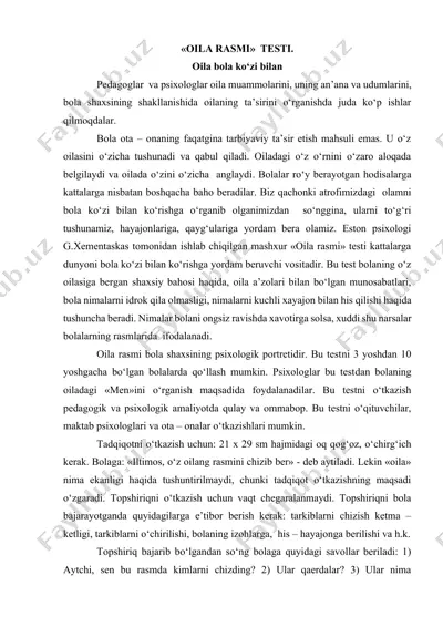 oila rasmi testi — DOCX