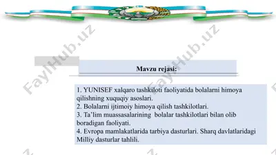 rivojlangan mamlakatlarda milliy tarbiya dasturlari — PPTX