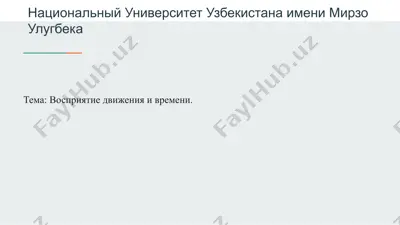 восприятие движения и времени — PPTX