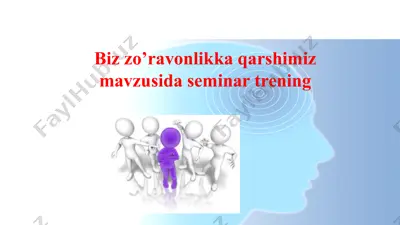 biz zo’ravonlikka qarshimiz mavzusida seminar trening — PPTX