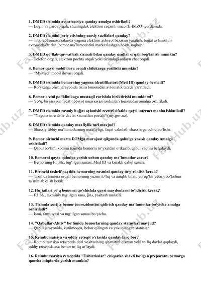 dmed tizimi haqida ma'lumotlar — DOCX