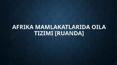 afrikada oila — PPTX