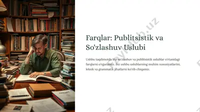 publitsistik va so'zlashuv uslubi — PPTX