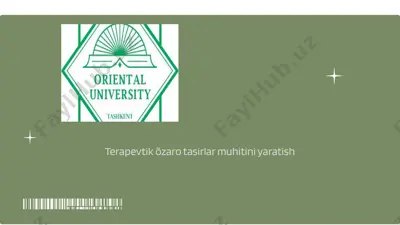 terapevtik õzaro tasirlar muhitini yaratish — PPTX