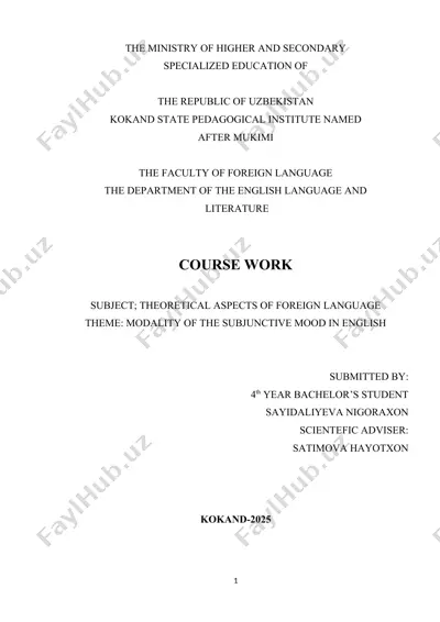 modality of the subjunctive mood in english — DOCX