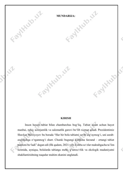 tabiatning inson hayotidagi o‘rni — DOCX