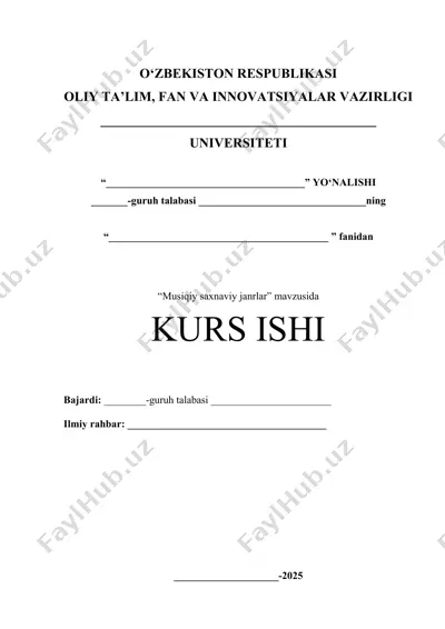 musiqiy saxnaviy janrlar — DOCX