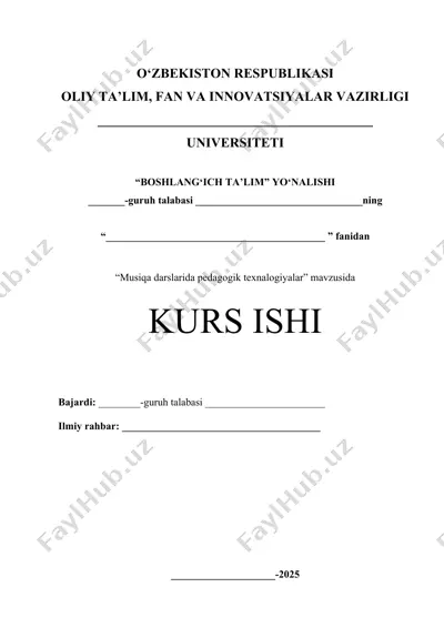 musiqa darslarida pedagogik texnologiyalar — DOCX