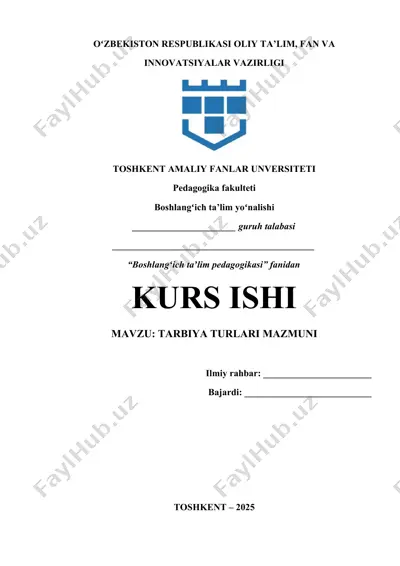 tarbiya turlari mazmuni — DOCX