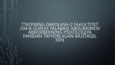 psixologik diognostika va uning imkoniyatlari — PPTX
