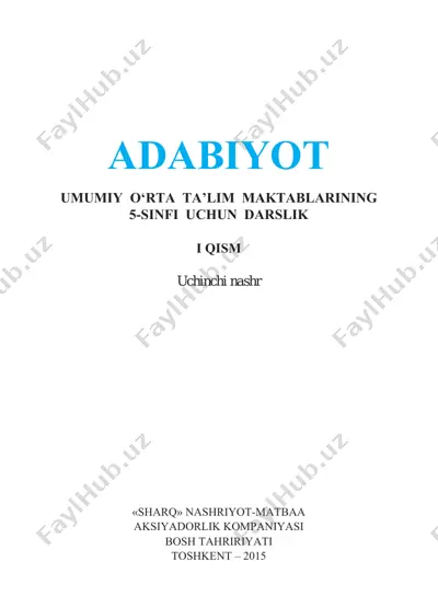 umumiy o'rta ta'lim maktablari 5-sinf uchun darslik — PDF