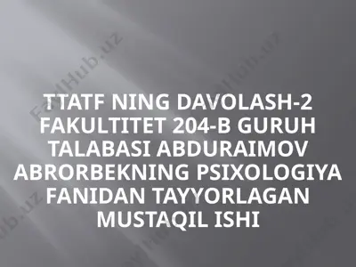 salomatlikni ta’minlovchi zarur psixologik-pedagogik omillar — PPTX
