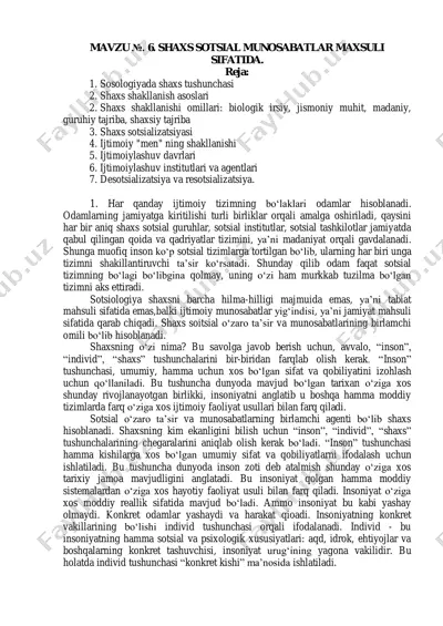 shaxs sotsial munosabatlar maxsuli — PDF