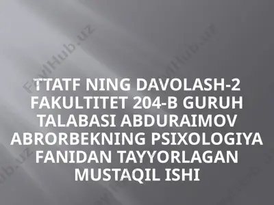 psixologiya va pedagogika vazifalari — PPTX