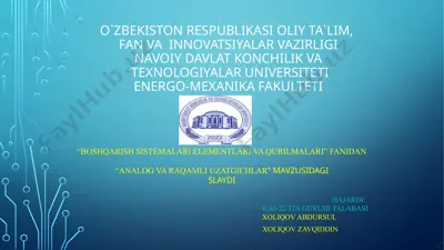 analog va raqamli uzatgichlar — PPTX