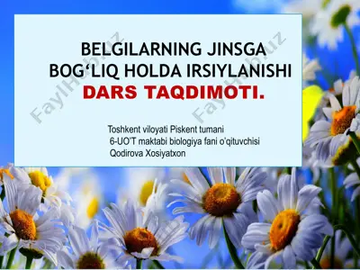 "genetik tadqiqotlar va drozofilla meva pashshasi" — PPTX