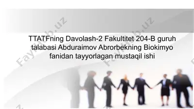 transminazalar. katepsinlar. giperammonimiya va uning turlari, uning tashxis qo’yishdagi klinik ahamyati — PPTX