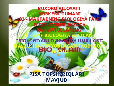 "biologiyani o`rganish usullari - taqdimot slaydi" — PPTX