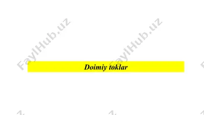 doimiy toklar — PPTX