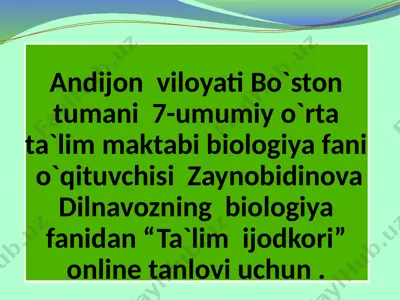 "ta`lim ijodkori" online tanlovi — PPTX