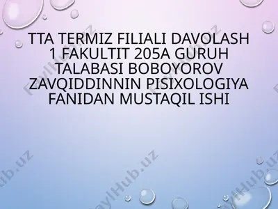 ta'lim oluvchilarga psixologik tasir etish yo'llari ishlar — PPTX