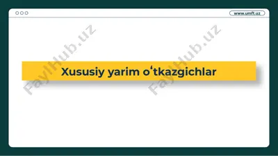 xususiy yarim oʻtkazgichlar — PPTX